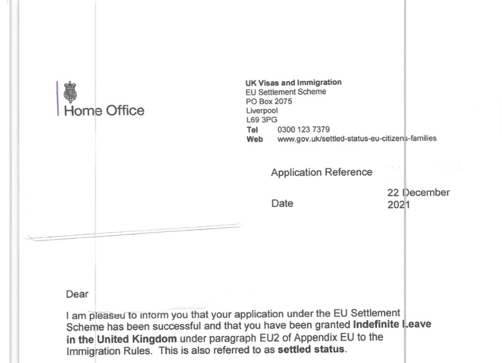 Home office reinstated our client's 'Settled Status' after REVOCATION